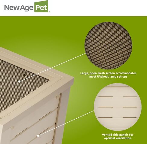 New Age Pet ECOFLEX Mojave Reptile Lounge 60" Moisture Resistant, Vented with Removable Sliding Glass Doors, Large Mesh Screen for UV/Heat Lamps, Easy to Clean and 10 Year Warranty in Saudi Arabia