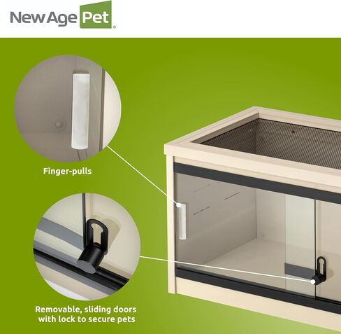 New Age Pet ECOFLEX Mojave Reptile Lounge 60" Moisture Resistant, Vented with Removable Sliding Glass Doors, Large Mesh Screen for UV/Heat Lamps, Easy to Clean and 10 Year Warranty in Saudi Arabia