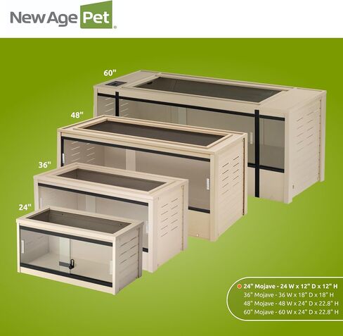 New Age Pet ECOFLEX Mojave Reptile Lounge 60" Moisture Resistant, Vented with Removable Sliding Glass Doors, Large Mesh Screen for UV/Heat Lamps, Easy to Clean and 10 Year Warranty in Saudi Arabia