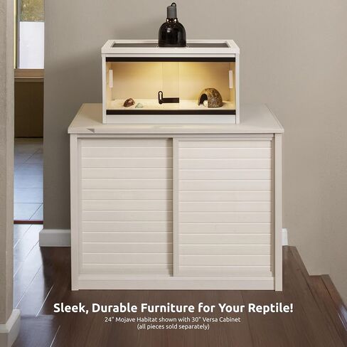 New Age Pet ECOFLEX Mojave Reptile Lounge 60" Moisture Resistant, Vented with Removable Sliding Glass Doors, Large Mesh Screen for UV/Heat Lamps, Easy to Clean and 10 Year Warranty in Saudi Arabia