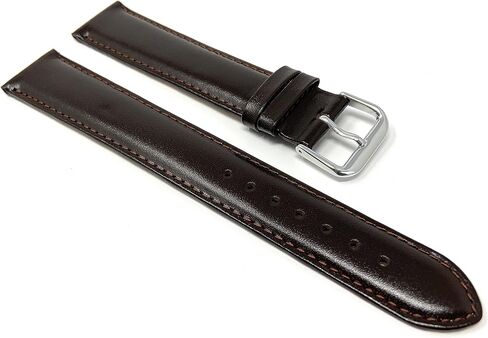 Bandini Womens Leather Watch Band Strap - Semi-Glossy - Padded - Stitching - 3 Colors - 12mm, 14mm, 16mm, 18mm, 20mm (Extra Long XL, Short and XXL Available) in Kuwait