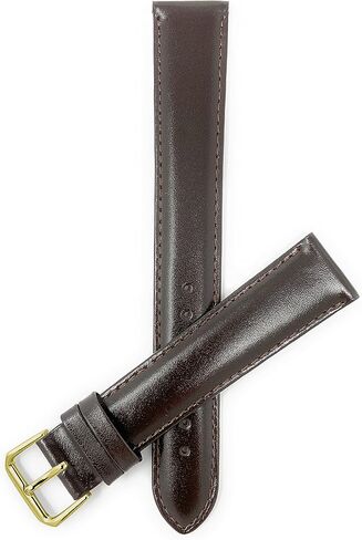 Bandini Womens Leather Watch Band Strap - Semi-Glossy - Padded - Stitching - 3 Colors - 12mm, 14mm, 16mm, 18mm, 20mm (Extra Long XL, Short and XXL Available) in Kuwait