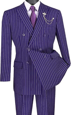 حادة فاخرة 2pc الرجال المزدوج الصدر بدلة pinstripe ث/1 زوج من الجوارب in Kuwait