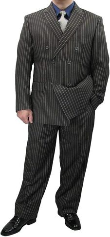 حادة فاخرة 2pc الرجال المزدوج الصدر بدلة pinstripe ث/1 زوج من الجوارب in Kuwait