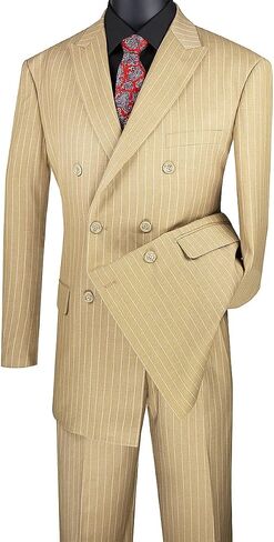 حادة فاخرة 2pc الرجال المزدوج الصدر بدلة pinstripe ث/1 زوج من الجوارب in Kuwait