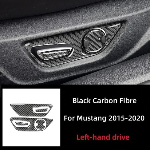 for Ford Mustang GT 2015-2021 Car Accessories Carbon Fiber Interior Car Seat Adjust Button Panel Frame Trim Coverr(Left-Hand Drive) in Saudi Arabia