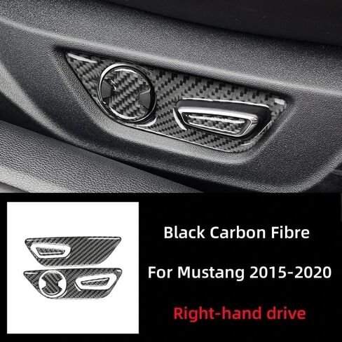 for Ford Mustang GT 2015-2021 Car Accessories Carbon Fiber Interior Car Seat Adjust Button Panel Frame Trim Coverr(Left-Hand Drive) in Saudi Arabia