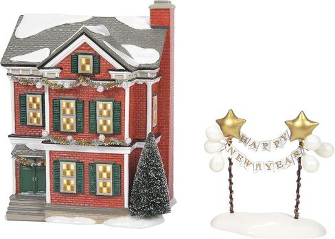 Department 56 Original Snow Village Ready for New Year's Eve Lit Building, 8.39 Inch, Multicolor in Saudi Arabia