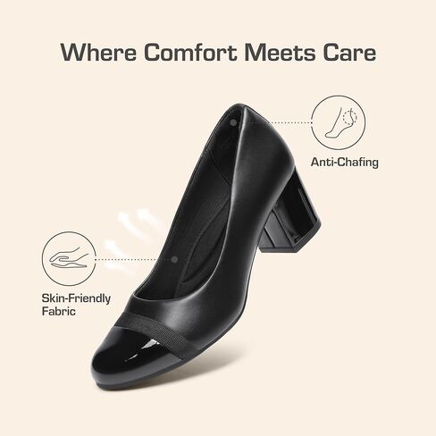 DREAM PAIRS Women's Pumps Low Chunky Block Heel Dress Shoes Closed Round Toe Comfortable Heels in Saudi Arabia