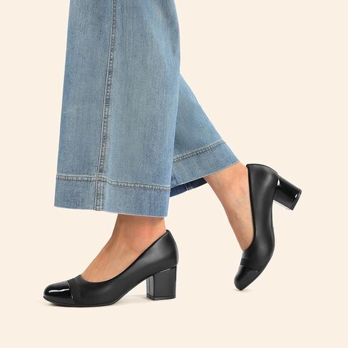 DREAM PAIRS Women's Pumps Low Chunky Block Heel Dress Shoes Closed Round Toe Comfortable Heels in Saudi Arabia