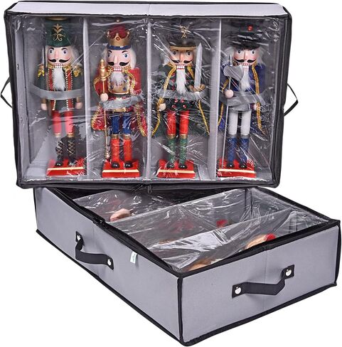 Propik 2 Pack Christmas Vigures Box | يحمل كل منها 4 تماثيل عطلة تصل إلى 16 بوصة | حاوية تخزين زخرفة قابلة للتعديل للوزن. in Kuwait