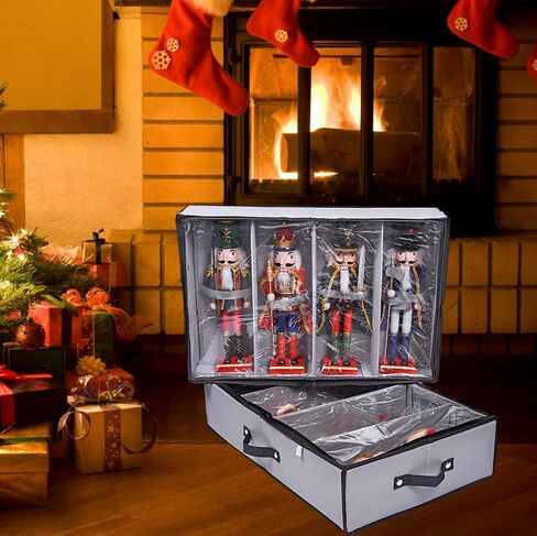 Propik 2 Pack Christmas Vigures Box | يحمل كل منها 4 تماثيل عطلة تصل إلى 16 بوصة | حاوية تخزين زخرفة قابلة للتعديل للوزن. in Kuwait