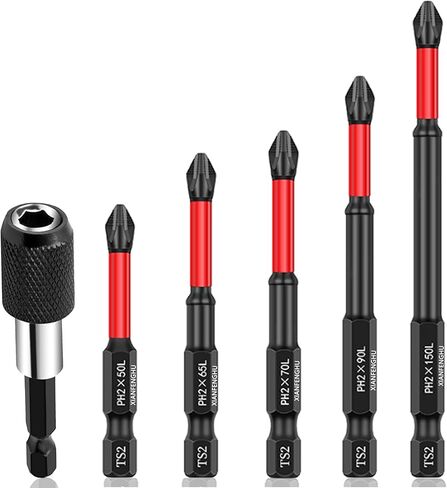 Magnetic PH2 Screwdriver Bits, 2-9/16" (65mm) TS2 Anti-Slip Long Drill Bits Impact Driver Bits,1/4 Inch Hex Shank Bit Batch Head. 10PCS in Kuwait