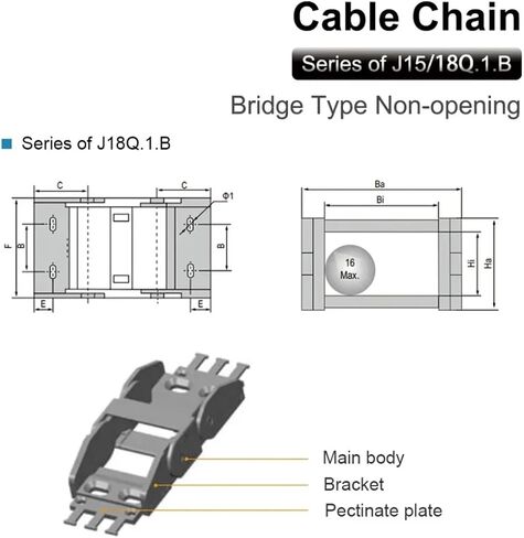Transmission Cable Chain Bridge Type Non-Opening 15x20 15x30 18x25 18x37mm Plastic Towline Transmission Drag Chain(38mm,18x25 mm) in Saudi Arabia