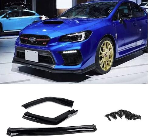 Front Bumper Lip for Subaru WRX STi Sedan 2015~2020 Front Lip Lower Chin Spoiler Splitter 3PC Carbon Fiber Color in Saudi Arabia