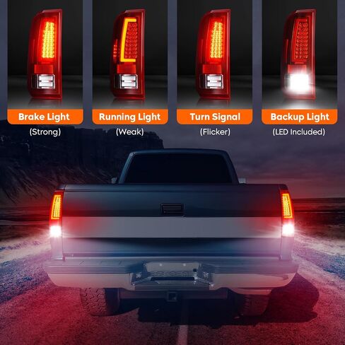 LED Tail Lights for Ford F250 F350 F450 F550 Super Duty 2008-2016,only fit Fleetside Bed Model, Rear Taillight Assembly, Chrome Housing Clear Lens in Saudi Arabia