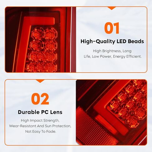 LED Tail Lights for Ford F250 F350 F450 F550 Super Duty 2008-2016,only fit Fleetside Bed Model, Rear Taillight Assembly, Chrome Housing Clear Lens in Saudi Arabia