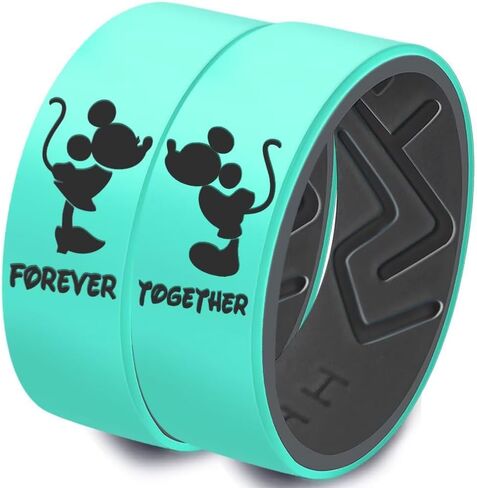 XAHH Silicone Couple Ring,Forever Together Promise Engagement Wedding Band,Mickey Minnie Mouse Kissing Design Lovers Ring in Kuwait