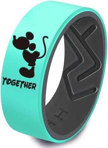XAHH Silicone Couple Ring,Forever Together Promise Engagement Wedding Band,Mickey Minnie Mouse Kissing Design Lovers Ring in Kuwait