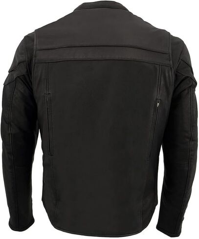 Milwaukee Leather Men's Black Cowhide Quilted Pattern Scooter Style Racing Jacket MLM1545 in Saudi Arabia