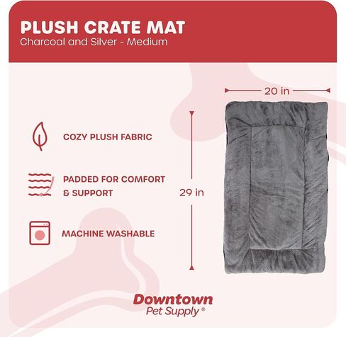 بساط قفص للكلاب من الصوف متوسط ​​الحجم من Downtown Pet Supply، أبيض/شوفان، 29 بوصة × 20 بوصة in Kuwait