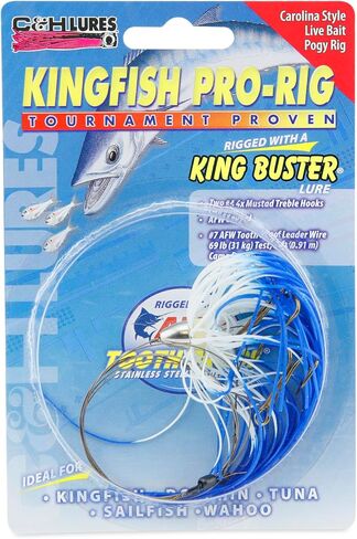 C&H, King Buster Lure, Blue/White Skirt, 1/8 oz / 3.5 g Head, 2.5 in / 6.35 cm, 3 pc in Saudi Arabia