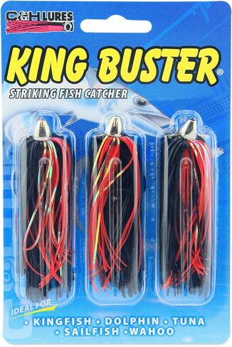 C&H, King Buster Lure, Blue/White Skirt, 1/8 oz / 3.5 g Head, 2.5 in / 6.35 cm, 3 pc in Saudi Arabia