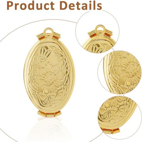 SUPERFINDINGS 4Pcs 2Colors Expanding Photo Locket Alloy Pendant 4 Pictures Chain Necklace Golden Charms Picture Photo Inside Personalized Couples Locket Hold Pictures in Jewelry for Women in Saudi Arabia