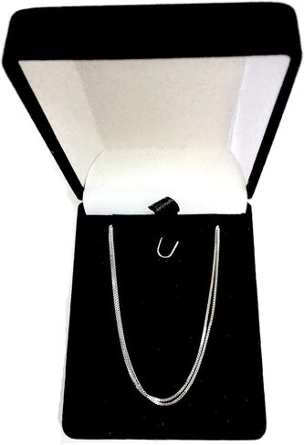 Jewelry Affairs 14k White Solid Gold Mirror Box Chain Necklace, 0.7mm in Saudi Arabia
