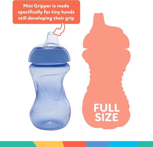 Nuby No Spill 6oz/180ml Mini Gripper Soft Silicone Spout Cup, 3 Pack, Girls, 6m+, BPA Free in Saudi Arabia