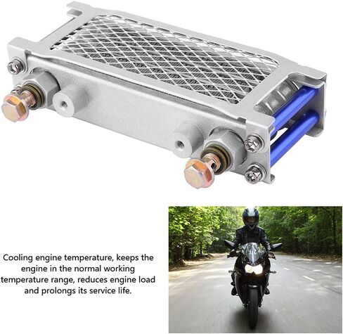 65ml Motorcycle Engine Oil Cooler with Radiator System Kit, Cooling Engine Oil Radiator Ideal for GY6 Engine (Export silver) in Kuwait