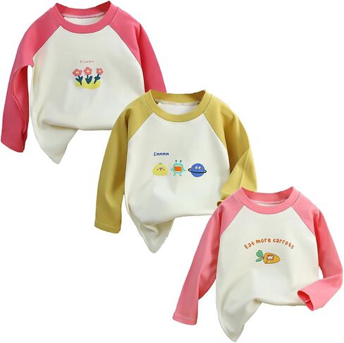 Long Sleeve T-Shirts for Toddler Kids Boys and Girls 3 Packs Sets in Saudi Arabia