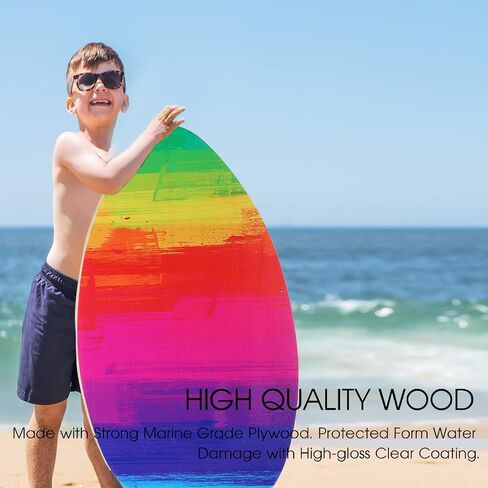 Skimboard 35 inch Skim Board for Kids Adults Wooden Skim Boards with High Gloss Coat for Beach Skimboards for Beginners to Intermediate in Saudi Arabia