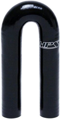 HPS Performance HTSEC180-062-BLK SILICONE عالية درجة الحرارة 4-ply معززة 180 درجة u خرطوم المرفق المرفق ، 80 psi ضغط الحد الأقصى ، 5/8 "معرف ، أسود in Saudi Arabia