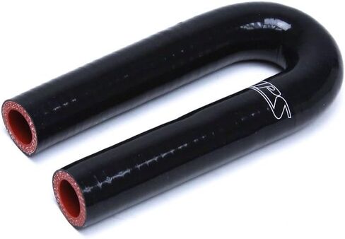 HPS Performance HTSEC180-062-BLK SILICONE عالية درجة الحرارة 4-ply معززة 180 درجة u خرطوم المرفق المرفق ، 80 psi ضغط الحد الأقصى ، 5/8 "معرف ، أسود in Saudi Arabia