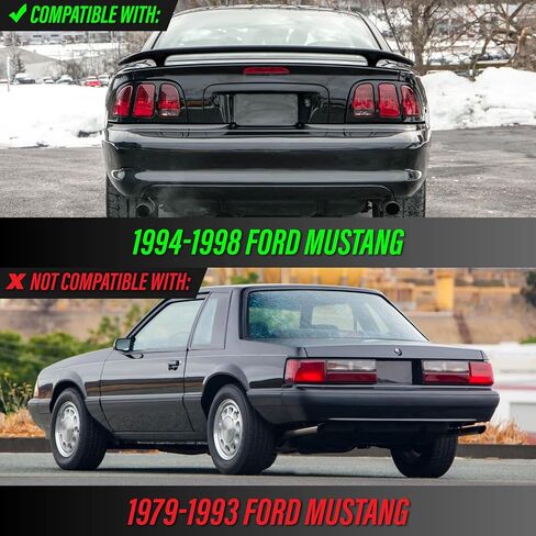USR DEPO 94-98 Rear Lights - Smoke Lens Rear Bumper Reflector Lamps Set (Left + Right) Compatible with 1994-1998 Ford Mustang All Models Including V6 GT Cobra SVT (Smoked Side Markers) in Saudi Arabia