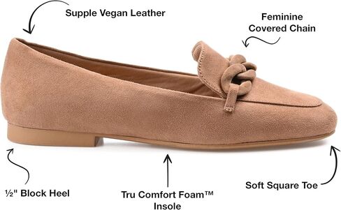 Journee Womens Cordell Tru Comfort Foam Slip On Square Toe Loafer Dress Flats in Kuwait