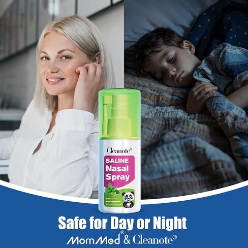 Saline Nasal Spray for Children 3+, Soothe Nasal Mist with 360° Rotatable Nozzle and Fine Mist, Drug Free - 2.03 fl oz, 1 Pack in Saudi Arabia