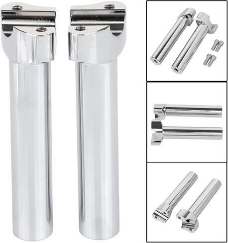 1" Handlebar Bar Risers Motorcycle Bar Clamps For Street bob 6" Straight Tall Handle Bar Riser Extension Kit Compatible With Harley，Chrome in Saudi Arabia