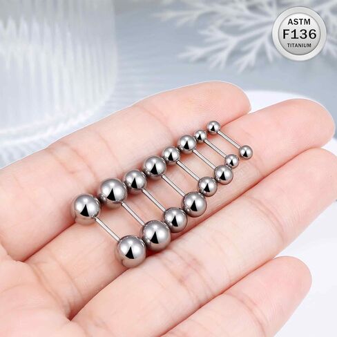 Ruifan 20G 18G 16G Titanium Earrings Studs Set for Sensitive Ears Hypoallergenic Piercing Jewelry Internally Threaded Cartilage Conch Helix Rook Tragus Earring Hoop Eyebrow For Women Men Ball 3-6mm in Saudi Arabia