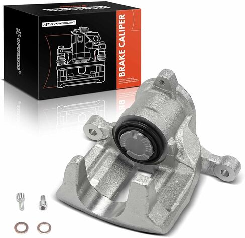 A -Premium Disc -Disc Brake Assembly بدون قوس متوافق مع Land Rover Range Rover Evoque 2013 2014 2015 2.0L - جانب الركاب الأيمن الخلفي in Saudi Arabia