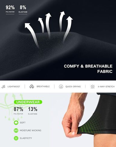 Pudolla Men's 2 in 1 Workout Running Shorts 5" with Zipper Phone Pockets Quick Dry Gym Athletic Shorts with Compression Liner in Saudi Arabia