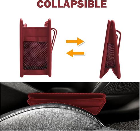 1pc PU Leather Car Side Door Storage Box, Auto Waterproof Phone Pocket Pouch, Car Seat Side Organizer Hanging Storage Bag in Saudi Arabia