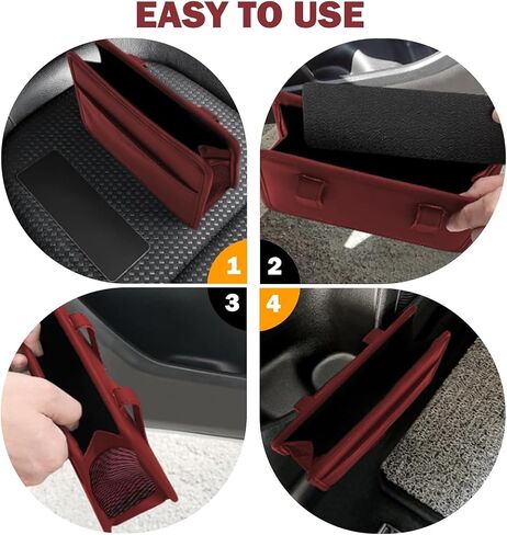1pc PU Leather Car Side Door Storage Box, Auto Waterproof Phone Pocket Pouch, Car Seat Side Organizer Hanging Storage Bag in Saudi Arabia