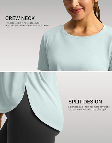 Soothfeel Women's Short Sleeve Stirts Upf 50+ حماية من أشعة الشمس قمم الأنثى الرياضية على قمم الصالة الرياضية التي تدير قمصان اليوغا in Saudi Arabia