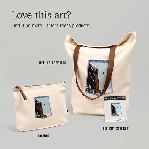 Lantern Press Crested Butte ، Colorado ، Skier Jumping ، حقيبة سحاب من القطن 100 ٪ ، ملحق السفر ، GO BAG in Saudi Arabia