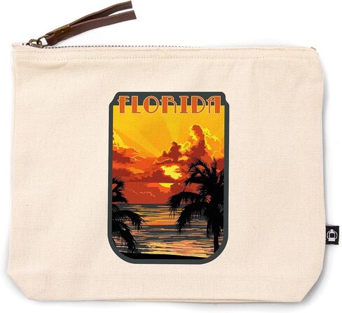 Lantern Press Florida, Palm Tree Sunset, 100% Cotton Zipper Pouch, Travel Accessory, Go Bag in Saudi Arabia