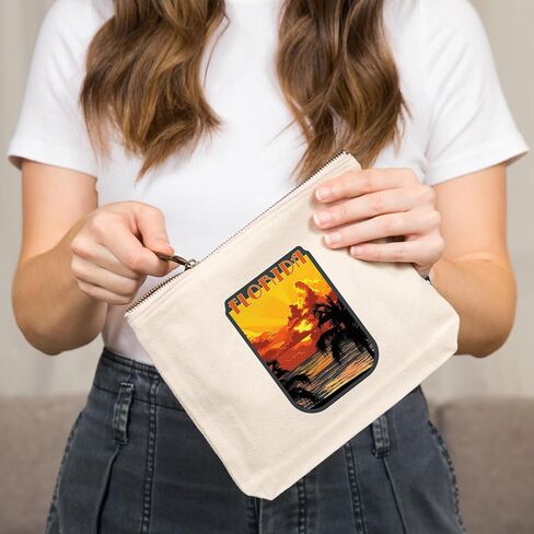 Lantern Press Florida, Palm Tree Sunset, 100% Cotton Zipper Pouch, Travel Accessory, Go Bag in Saudi Arabia