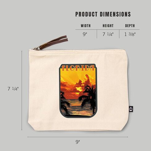 Lantern Press Florida, Palm Tree Sunset, 100% Cotton Zipper Pouch, Travel Accessory, Go Bag in Saudi Arabia