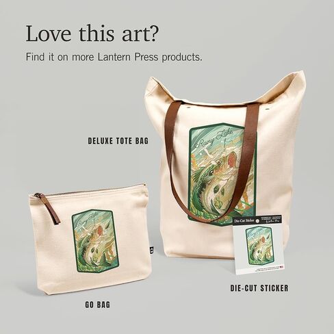 Lake Rainy Lake ، مينيسوتا ، الأسماك طوال اليوم ، باس ، حقيبة سحاب القطن بنسبة 100 ٪ ، ملحق السفر ، حقيبة الذهاب in Kuwait